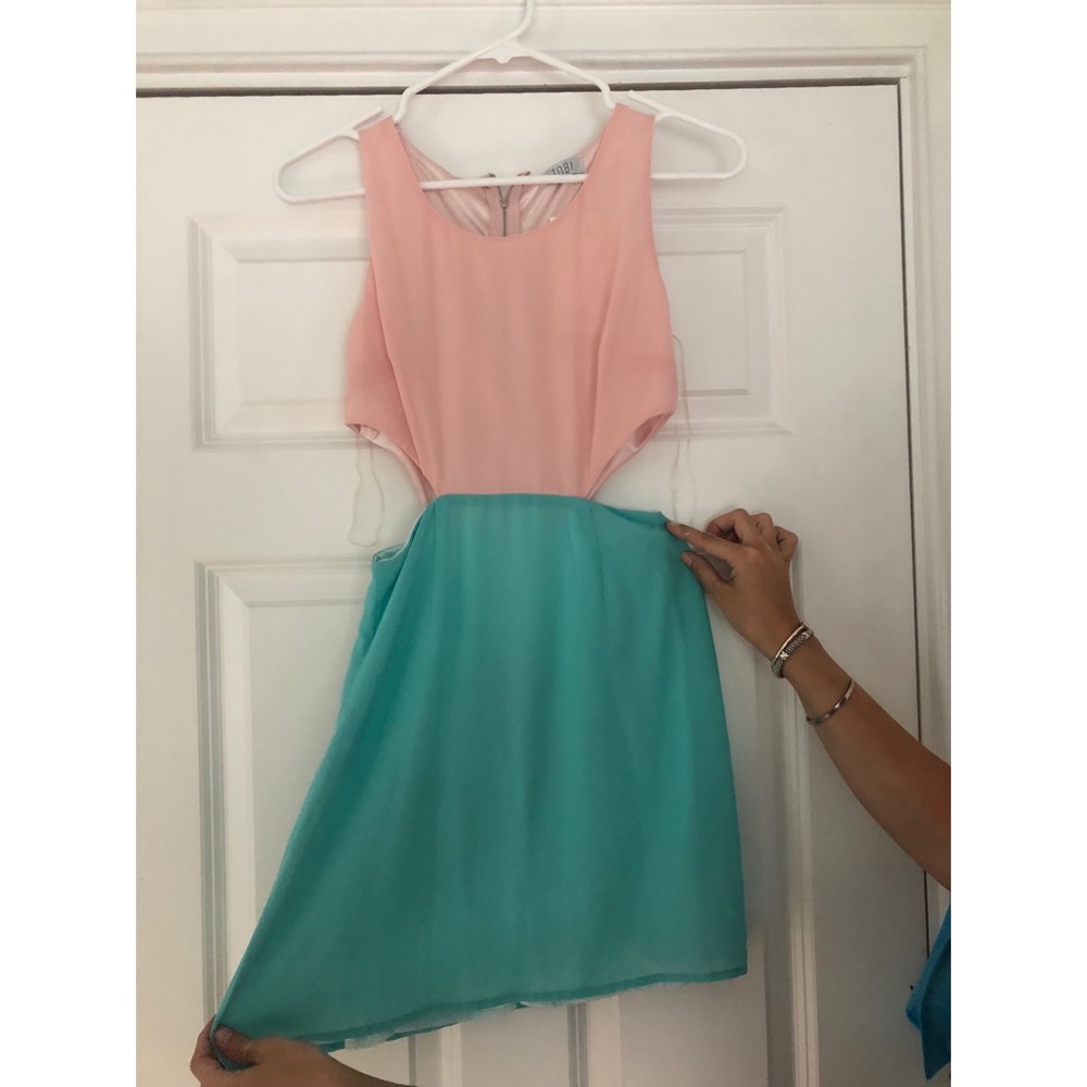 TOBI pink & teal color dress